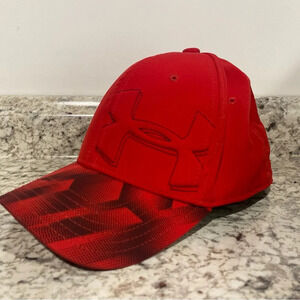 Under Armour Youth Red Fitted Baseball Cap Size S/M